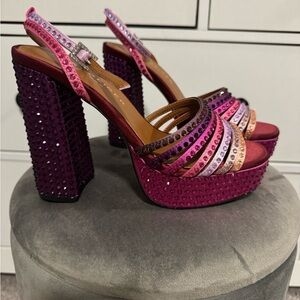 Kurt Geiger Pink and Purple Platform Heels